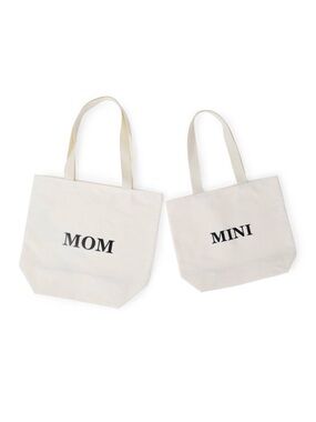 Mom and Me Canvas Totes Cream w/Black - Bullseye's Playground™ 2026